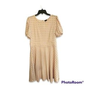 Ann Taylor Women's Light Pink Short Sleeve Polka-Dot Dress Size 12